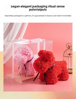 Pe Creative Rose Dog Bouquet de fleurs artificielles en mousse, boîte cadeau pour petite amie, rouge, vente en gros