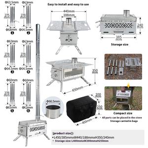 Réchaud à bois pliable portable en acier inoxydable pour camping, pique-nique et barbecue, capacité 4L, marque personnalisée S-909, transfrontalier Shandong - Product Image 4