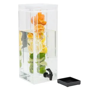 3 Gallon Rõ Ràng Quảng Trường Acrylic Perspex Đồ Uống Dispenser Với Infusion Buồng