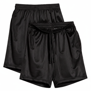 Design personnalisé vintage 5 pouces entrejambe shorts de basket-ball pour hommes haute rue mode écologique solide motif maille anti-rides - Product Image 1
