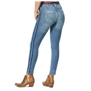 Aangepaste Ontwerp Afdrukken Nieuwe Mode Hoge Kwaliteit Zipper Fly Straight Leg Street Wear Denim Jeans Broek Voor Vrouwen Met Beste O E M