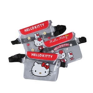 Custom Waterproof Clear Fanny Packs Stadium Pvc Waist Bag Swimming Bag Simple Cartoon Slim Thin With Strap Pouch Dry Case