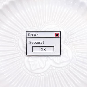 Klik Fout Succes Optie Emaille Pin Computerpagina Jump Box Revers Badge Broche Metalen Grappige Sieraden Pin Voor Rugzak Accessoires - Product Image 5