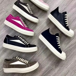 Baskets décontractées en cuir pour hommes et femmes, chaussures de mode pour étudiants, chaussures vulcanisées pour femmes, chaussures de skate blanches et noires à lacets - Product Image 2