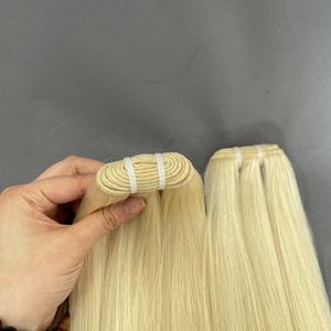 ผมแท้แบบมัดเป็นช่อ 100% คุณภาพสูงสุด เกรด 12A ตรง สีบลอนด์ สำหรับขายส่ง - Product Image 2