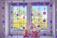 Rideau en fleurs de glycine au crochet, fait main et parfumé, moderne, pour décoration de fenêtre de remise de diplôme, Noël/Nouvel An, longueur personnalisée, doux