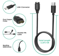 Câble de charge USB C 1M compatible avec le chargeur de montre, câble de synchronisation et de charge de données pour Fenix 7 7S 7X 6 6S 6X 5 5S 5X