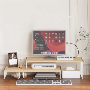 Gỗ có thể điều chỉnh Countertop Organizer kệ cho bàn, 2 Tier bảng đứng với Acrylic chân văn phòng Bàn kệ tổ chức cho máy tính xách tay - Product Image 4