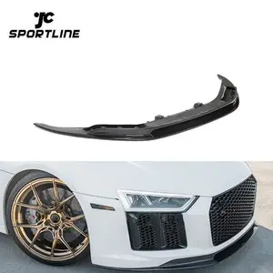 Jcsportline Suku Cadang Pengganti Mobil Serat Karbon Kering Aksesori Depan untuk Audi R8 V10 Gen 2 2016-2019 Kit Bibir Bumper