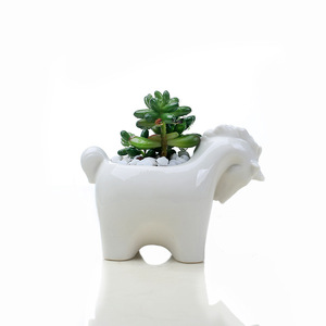 Vaso per Fiori in Ceramica Serie Europea con Unicorno Cartoon, Creativo Ornamento per Giardino, Balcone e Orto - Product Image 3