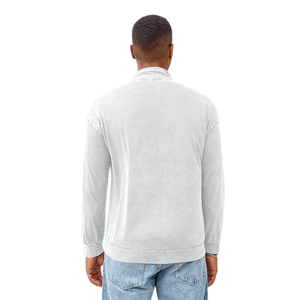 Sweat-shirt à demi-zip pour homme, polaire léger, pull décontracté à manches longues, mélange de coton doux - Product Image 5
