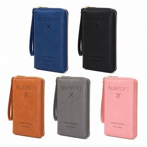 Cartera Porta Tarjetas RFID 2026, Oferta Especial, Estuche para Pasaporte de Cuero PU Personalizado, Bolsa de Viaje Multifuncional - Product Image 1