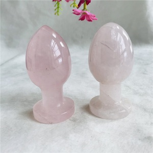 Grosir Natural 8-9cm Rose Quartz Anal Plug pink kristal Butt Plug penyembuhan - Product Image 4