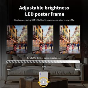 Dimmable Led Wall Mount Decorative <b>Poster</b> Tempered Glass Aluminum <b>Frame</b> <b>Frame</b> Light Box Sign Advertising Light Boxing Signage - Product Image 4