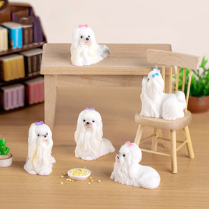 Miniature <b>Simulation</b> Dog Figurines Statue Cute Cartoon Little Dog Mini Resin Crafts for Office Desktop Ornament Home Decoration - Product Image 3