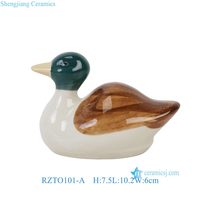 Figurines de canards en céramique rouge, verte et jaune de style hollandais RZTO100-A/ RZTO101-A/ RZTO102-A