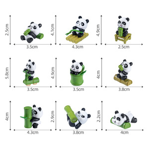 ミニチュア パンダ フィギュア 動物 置物 プラスチック製 ジオラマ 雑貨 ドールハウス デスクトップ装飾用 - Product Image 5