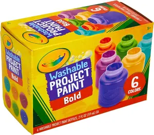 6 2 OZ /60ML Each Assorted Bold Colors Painting Supplies For Classroom Home Birthday Washable Kids Paint