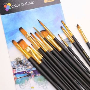 Juego de 15 Pinceles de Acuarela Profesionales, Económicos, MOQ Bajo, con Pelo de Nailon Redondo y Plano, Diferentes Tamaños de Punta, para Artistas, 2025 - Product Image 4