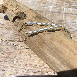 Feimepeishang — <span class=keywords><strong>bijoux</strong></span> de pieds en <span class=keywords><strong>argent</strong></span> Sterling 925 pour femmes, chaîne de cheville en plaqué or avec perles, idéal pour la plage, nouvel arrivage - Product Image 3