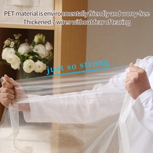 Sac de vêtement suspendu anti-poussière inodore logo personnalisé sac à poussière en plastique pour <span class=keywords><strong>aspirateur</strong></span> costumes organisateur de stockage de garde-robe - Product Image 5