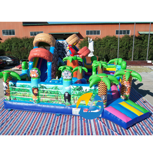 Parc de jeux gonflables commercial <span class=keywords><strong>Safari</strong></span> <span class=keywords><strong>Jungle</strong></span>, grande structure de jeux gonflable avec toboggan pour la vente - Product Image 2