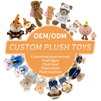 Boneka Beruang Teddy Lucu Kartun Kustom dengan Overall dan Aksesoris Pita, Kemasan Kantong OPP