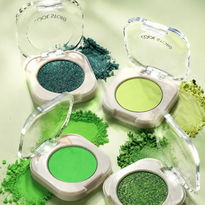 สีเขียวสามสีอายแชโดว์พาวเดอร์กลิตเตอร์ชิมเมอร์กันน้ำติดทนนานผิวบางเบาสำหรับการแต่งหน้าทุกวัน - Product Image 4