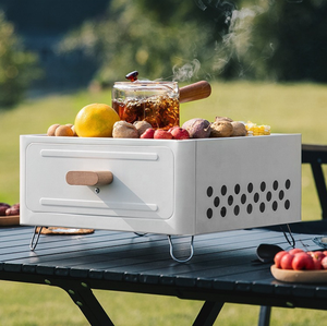 Parrilla de barbacoa cuadrada portátil para acampar, estufa de acero inoxidable, carbón con tipo de cajón, <span class=keywords><strong>brasero</strong></span> de carbón para Camping y Picnic - Product Image 1