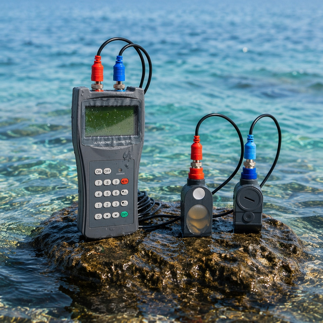 Taijia TDS--100H Handheld Ultrasonic Water Flow Meter Rs485 Water Analog Output Wastewater Flow Meter Types