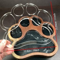 Gabarit de découpe transparent en acrylique pour patte de chien, imprimé UV, gravé au laser, pour le travail du bois, pochoir DIY pour artisanat fait main