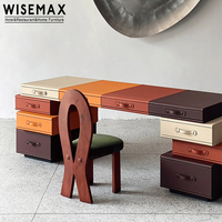 WISEMAX FURNITURE Décoration de luxe pour hall d'hôtel Table console Table d'entrée et de couloir Coiffeuse en bois massif avec tiroirs pour chambre à coucher