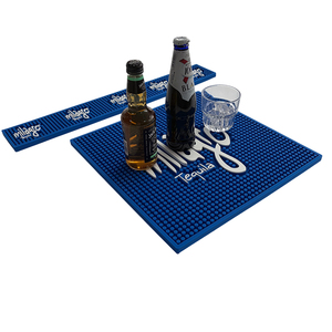 Tapete de Barra de Silicona Flexible Azul con Logotipo Personalizado, Enrollable, Antideslizante, con Textura de Puntos, para Bares de Cócteles - Product Image 3