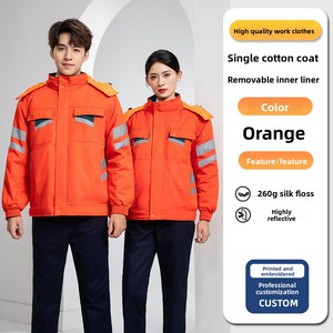 Veste <span class=keywords><strong>de</strong></span> <span class=keywords><strong>travail</strong></span> rembourrée réfléchissante personnalisée pour l'hiver, veste thermique épaisse et chaude <span class=keywords><strong>de</strong></span> sécurité pour l'assainissement, la réparation <span class=keywords><strong>de</strong></span> machines, la construction - Product Image 6
