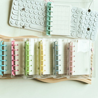 A7 estilo coreano lindo Mini TARJETA DE PVC regalo doble botón 6 agujeros 45 hojas carpeta de anillas suministros de oficina para Ins y productos de archivo