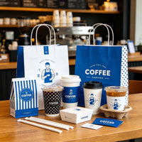 Sacs d'emballage en papier kraft pour restaurants, cafés, gâteaux, à emporter, écologiques, biodégradables, recyclables, avec logo personnalisé imprimé