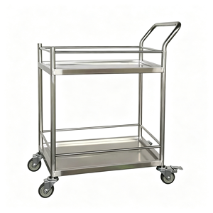 Chariot de service mobile à 3 niveaux en acier inoxydable avec roues, chariot de cuisine robuste pour restaurant - Product Image 1