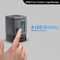 Chargeur de bureau haute puissance 105W GaN 5 en 1 avec chargeur sans fil et 2 câbles Type C, concentrateur d'alimentation rapide pour appareils intelligents