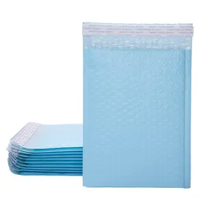 浅蓝色加厚气泡信封防水天蓝色聚气泡邮件定制标志打印空气快递包