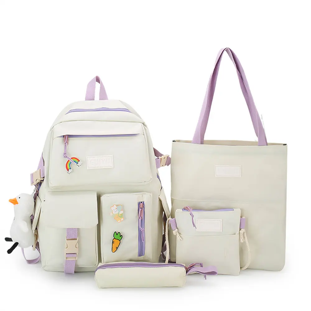Amiqi 0384 Bear Canvas Cute School Bag for Teenagers Girls Student Larger Capacity Women School Backpacks Female Kawaii Book