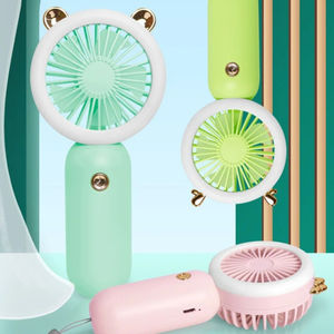 พัดลมพกพาแบบชาร์จไฟได้รุ่นใหม่ปี 2025 ลายการ์ตูน พร้อมไฟกลางคืนแบบเงียบ พัดลมมินิ LED สำหรับใช้งานกลางแจ้ง - Product Image 2