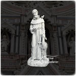 Grande fontaine de jardin en pierre statue de saint françois - Product Image 1