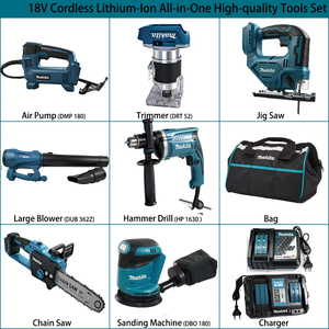 Kit <span class=keywords><strong>de</strong></span> Herramientas Eléctricas Inalámbricas <span class=keywords><strong>Makita</strong></span> <span class=keywords><strong>de</strong></span> 18V, Taladro, Amoladora, Sierra Circular, Destornillador, Llave Inglesa, Juego Completo <span class=keywords><strong>de</strong></span> Herramientas para Construcción - Product Image 3