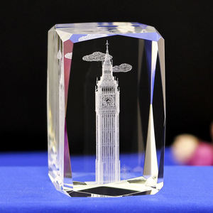 OEM / ODM Alta qualidade k9 cristal vidro cubo personalizado 3d gravura a laser torre cristal cubo
