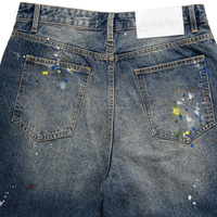 Jeans en denim japonais à lisière pour hommes, pantalons amples en denim brut avec poches à rabat, vêtements de travail de style