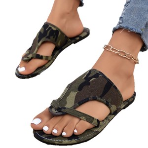 Nouvelles sandales et pantoufles camouflage 2026 pour femme, grande taille, pour l'été, commerce transfrontalier, pantoufles de plage en tissu - Product Image 5