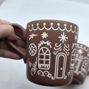 Factory Direct Sale Christmas Theme Brown Matte Stoneware <b>Ceramic</b> <b>Mugs</b> Cartoon Pattern Dishwasher & Microwave Safe - Product Image 4