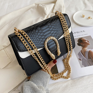 Bolso de mano de lujo con cadenas de cocodrilo para mujer, bandoleras cuadradas con botones, de PU, venta al por mayor, China, <span class=keywords><strong>2022</strong></span> - Product Image 6