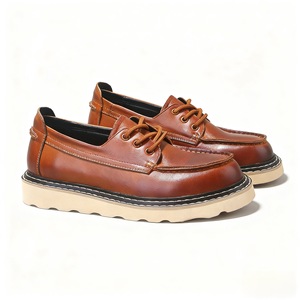 Nouvelles Chaussures pour Hommes – Style Printemps-Automne en Cuir Véritable Haut de Gamme, Style Workwear Décontracté Britannique, Respirantes - Product Image 5