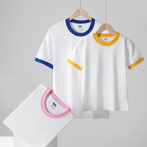 T-shirt pour enfants en coton 100 % de haute qualité, coupe classique, personnalisable avec logo brodé, respirant et uni – Vente en gros - Product Image 2